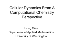 Cellular Dynamics From A Computational Chemistry