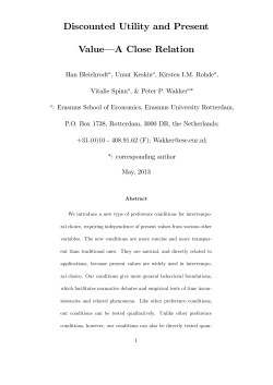 Discounted Utility and Present Value&ndash; A Close Relation