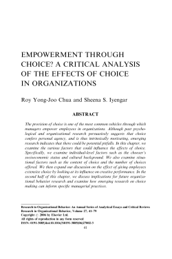 empowerment through choice? a critical analysis