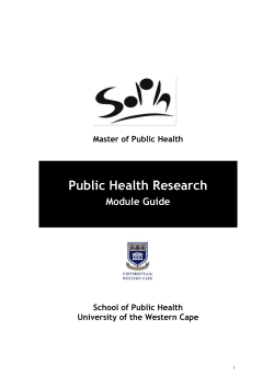 Public Health Research - University of Western Cape