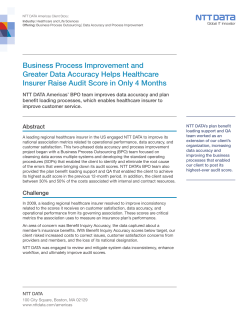 Business Process Improvement and Greater Data