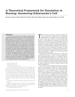 A Theoretical Framework for Simulation in Nursing: Answering