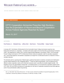 CFTC Cooperation Advisories Prescribe High Burdens
