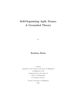 Self-Organizing Agile Teams: A Grounded Theory