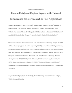 Protein Catalyzed Capture Agents with Tailored Performance for In