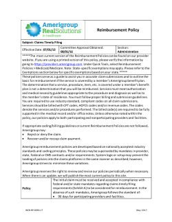 Claims Timely Filing - Providers &ndash; Amerigroup