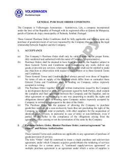 Purchase Orders Conditions - autoeuropa supply.net