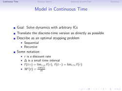 Model in Continuous Time