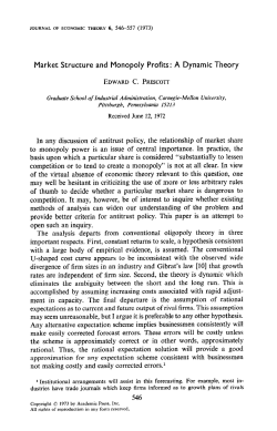 Market Structure and Monopoly Profits: A Dynamic Theory In any