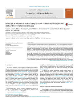 Five days at outdoor education camp without screens