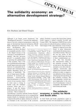 The solidarity economy: an alternative development strategy?
