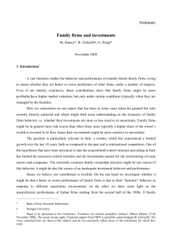 Family firms and investments