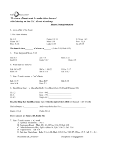 Heart Transformation(Kairos 6 March)
