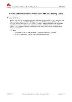 Huawei Indoor Distributed Access Point AP6310 Ordering Guide