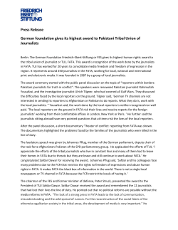 Press Release German foundation gives its highest award to