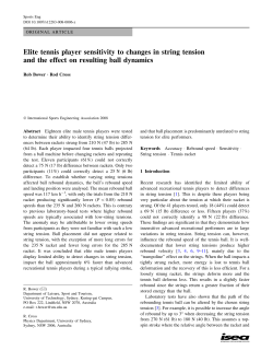 Elite tennis player sensitivity to changes in string tension and the