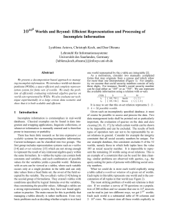 Efficient Representation and Processing of Incomplete Information