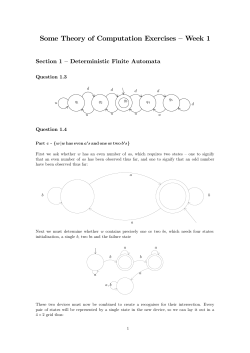 Some Theory of Computation Exercises &ndash; Week 1