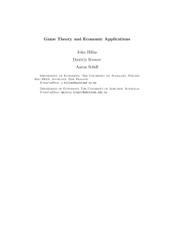 Game Theory and Economic Applications John Hillas Dmitriy