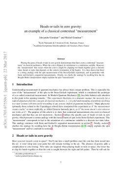 Heads or tails in zero gravity: an example of a classical contextual