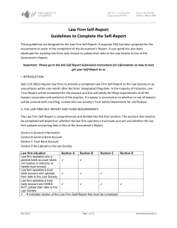 Law Firm Self-Report Guidelines to Complete the