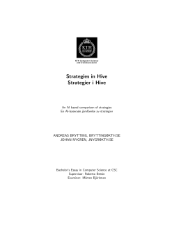 Strategies in Hive Strategier i Hive - CSC