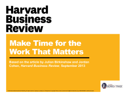 Make Time for the Work That Matters