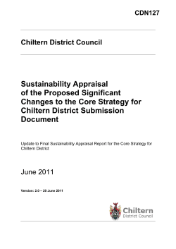 Sustainability Appraisal of the Proposed Changes to the Core Strategy