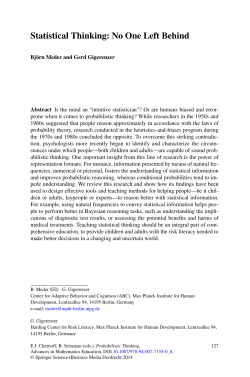 Statistical Thinking: No One Left Behind - Max-Planck