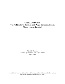 The Arbitrator`s Decision and Wage Determination in Major League