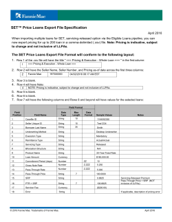 SET&trade; Price Loans Export File Specification