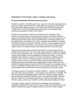 Globalization of the Premier League: A debate worth having. Dr