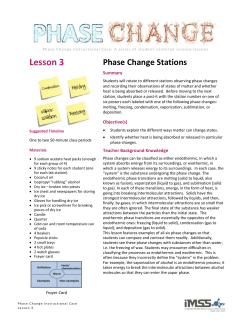 Lesson 3 Phase Change Stations
