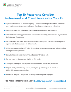 Top 10 Reasons to Consider Professional and Client Services