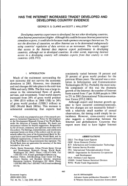 has the internet increased trade? developed and developing country