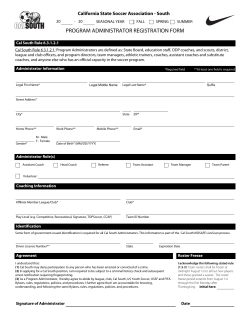 Program Administrator Registration Form