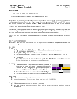 Section 1 &ndash; Pre-Game Policy 1 &ndash; Volunteer Dress Code