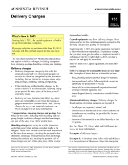 Sales Tax Fact Sheet 155, Delivery Charges