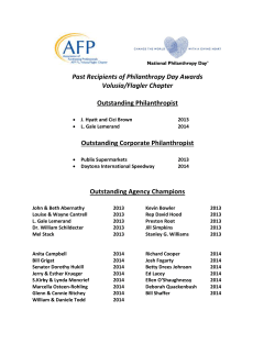 Past Recipients of Philanthropy Day Awards Volusia/Flagler Chapter