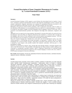 Formal Description of Some Linguistic Phenomena in Croatian by