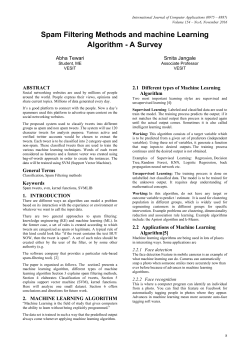 Spam Filtering Methods and machine Learning Algorithm