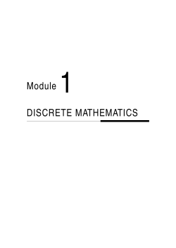 Module 1 DISCRETE MATHEMATICS 1