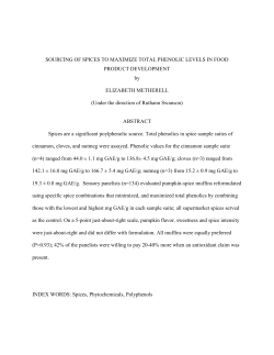 sourcing of spices to maximize total phenolic levels in food product