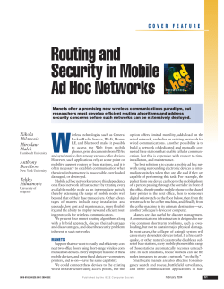 Routing and security in mobile ad hoc networks