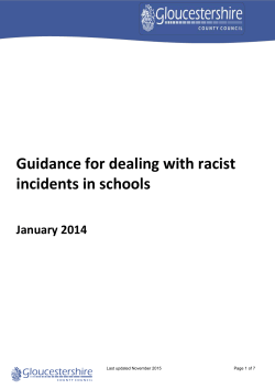 Dealing with Racist Incidents - Gloucestershire County Council