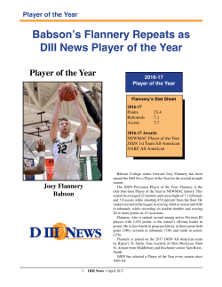 Babson`s Flannery Repeats as DIII News Player of the Year