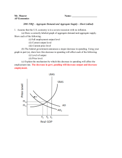Mr. Maurer Name: AP Economics 2003 FRQ &ndash; Aggregate Demand