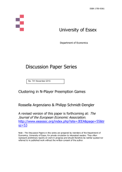 Discussion Paper Series - University of Essex Research Repository