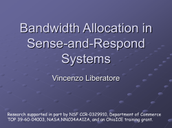 Bandwidth Allocation in Sense-and