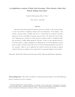 An Equilibrium Analysis of Daily Deal Strategies